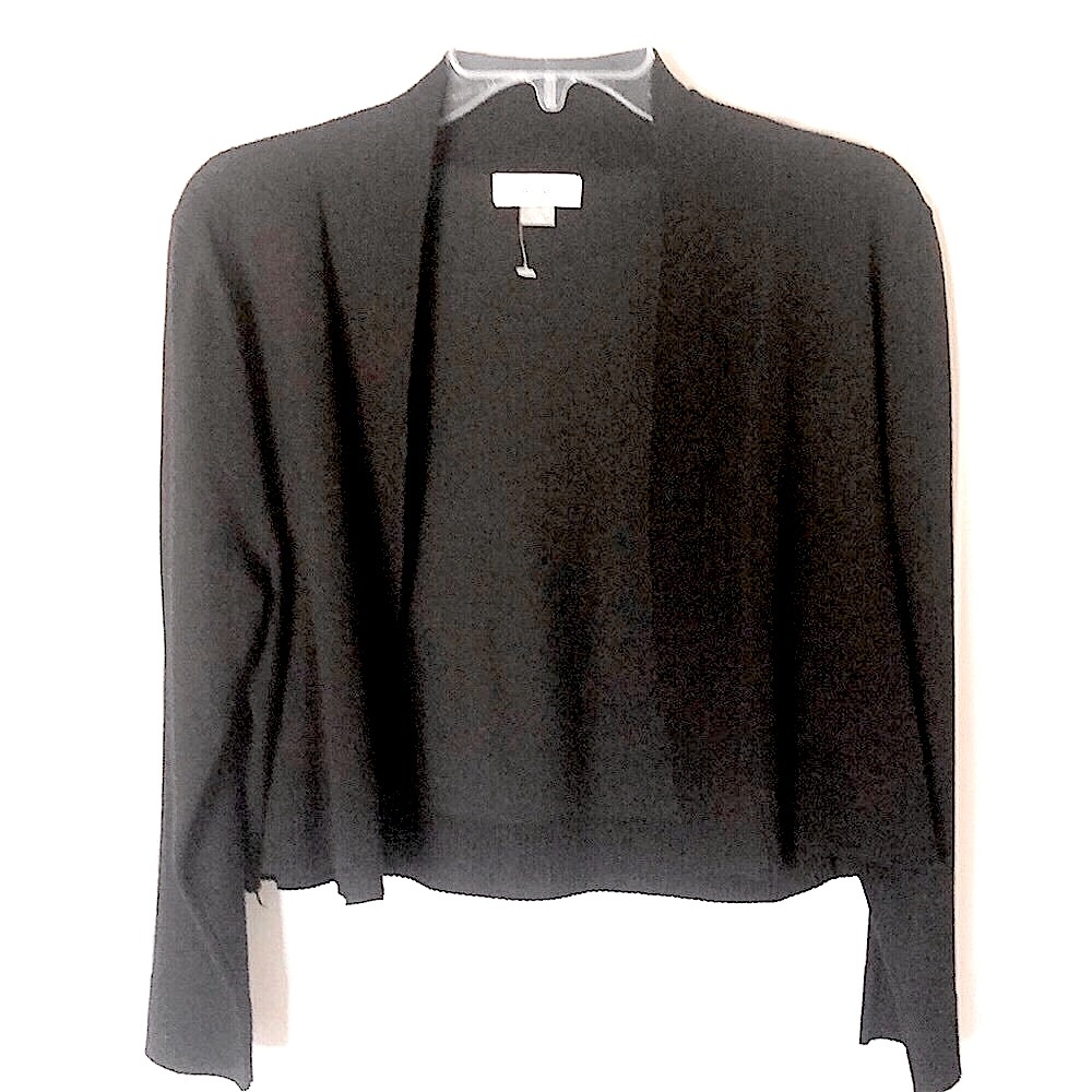 NWT Calvin Klein black cropped open front cardigan long sleeves